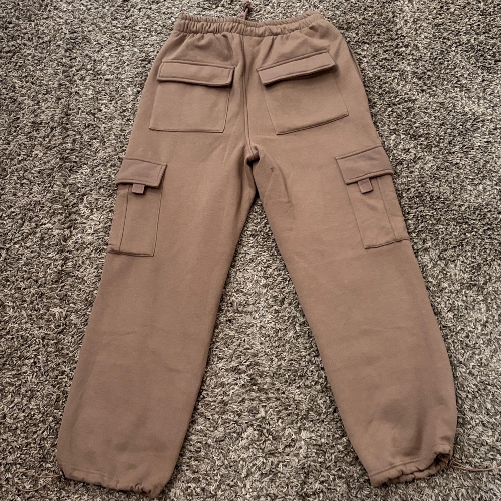 Brown Wonen’s Cargo Jogger Pants - Casual Comfort - Picture 2 of 3